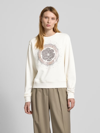 Guess Sweatshirt mit gerippten Abschlüssen Offwhite 4