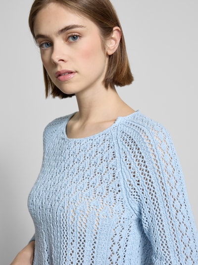 Only Cropped Strickpullover mit Baumwoll-Anteil Modell 'NOLA' Hellblau 3