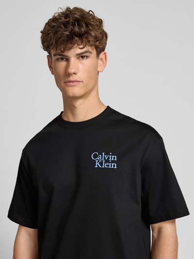 Calvin Klein Jeans T-shirt met labelstitching Zwart - 3