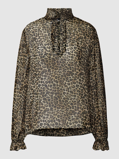 THE KOOPLES Blouse van viscose met all-over motief Beige - 2