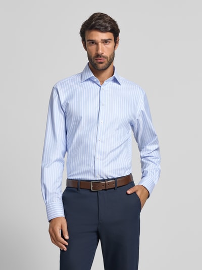 ETERNA Koszula biznesowa o kroju Modern Fit z kołnierzykiem typu kent Błękitny 4