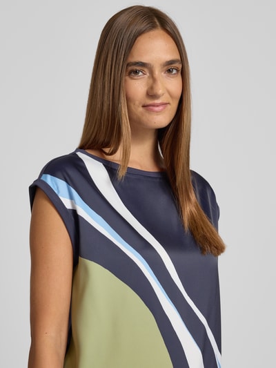 s.Oliver BLACK LABEL Top bluzkowy o kroju comfort fit z mieszanki bawełny Granatowy 3