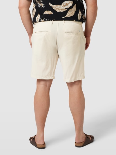 Jack & Jones Plus Korte PLUS SIZE regular fit broek met linnen, model 'DAVE' Zand - 5