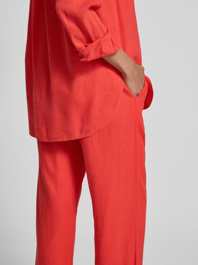 FREE/QUENT Straight leg linnen broek met steekzakken, model 'Lavea' Lichtrood - 3