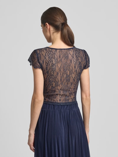 GUIDO MARIA KRETSCHMER WOMAN Spitzenshirt mit V-Ausschnitt Marine 5