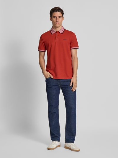 Tom Tailor Regular Fit Poloshirt aus Baumwoll-Mix Dunkelrot 1