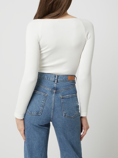 Only Cropped Longsleeve mit Stretch-Anteil Modell 'Gwen' Offwhite 5