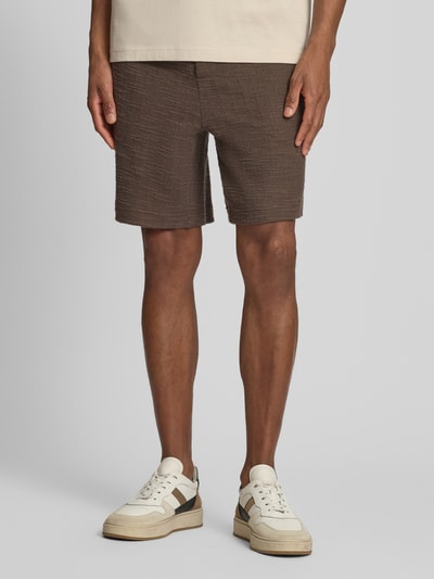 Marc O'Polo Relaxed Fit Sweatshorts aus Baumwoll-Mix Dunkelbraun 4