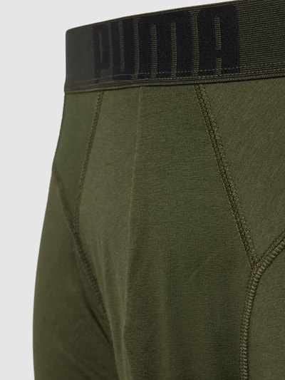 PUMA Boxershorts mit elastischem Logo-Bund im 2er-Pack Oliv 2