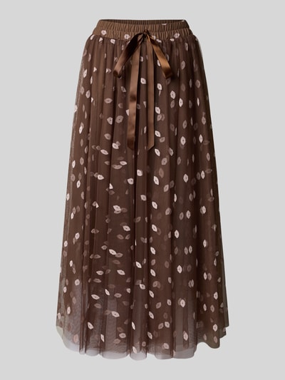miss goodlife Długa spódnica ze wzorem na całej powierzchni i elastycznym pasem Czekoladowy 2