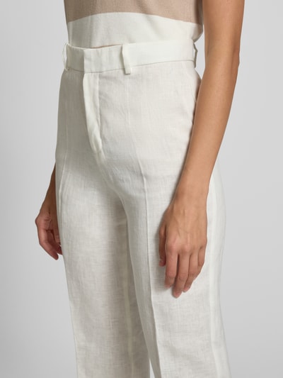 MANGO Regular Fit Leinenhose mit Eingrifftaschen Modell 'BORELI' Offwhite 3
