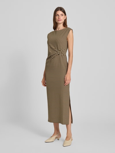 Zero Maxikleid mit Viskose-Anteil und Zierfalten Khaki 1