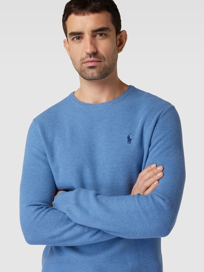 Polo Ralph Lauren Strickpullover in unifarbenem Design Rauchblau 3