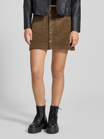 Only Spódnica mini sztruksowa z mieszanki bawełny model ‘AMAZING GLOBAL’ Piaskowy 4