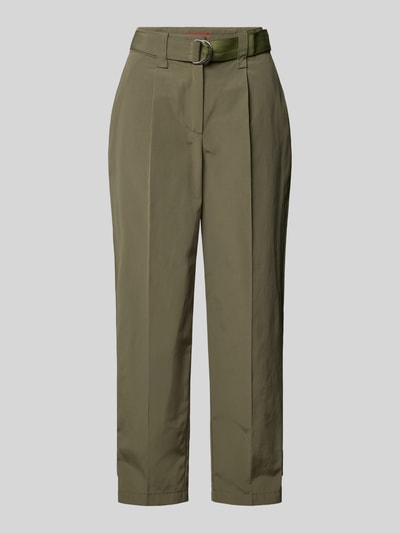 MAX&Co. Regular Fit Bundfaltenhose mit Gürtel Modell 'PISTOIA' Oliv 2