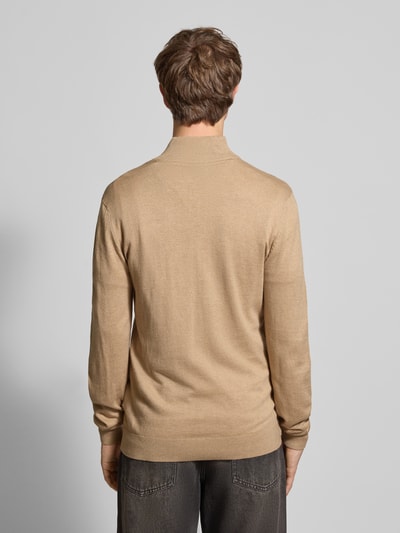 Blend Troyer aus Baumwoll-Mix in Strick-Optik Beige 5