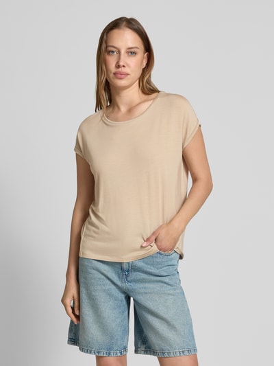 Vero Moda Loose Fit T-Shirt aus Lyocell-Mix Modell 'AVA' Taupe 4