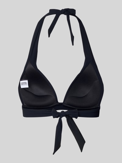 Produktfoto, Bikini-Oberteil in Falten-Optik Modell 'Maho' von Banana Moon, czarny, elastyczny materiał, falowana faktura, damski, halterneck
