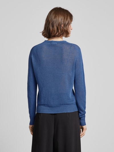 Weekend Max Mara Strickpullover aus reinem Flachs Modell 'ATZECO' Blau 5