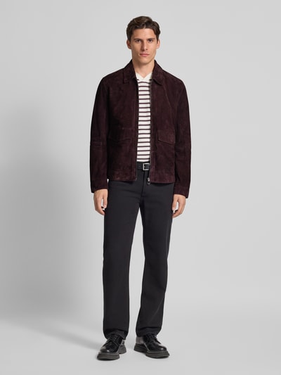 JOOP! Collection Lederjacke mit Reißverschluss Purple 1