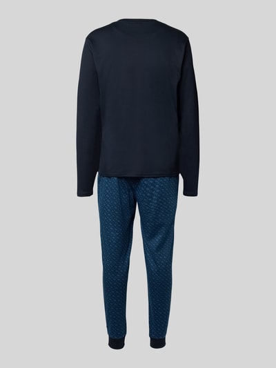 BOSS Regular Fit Pyjama aus reiner Baumwolle Marine 3