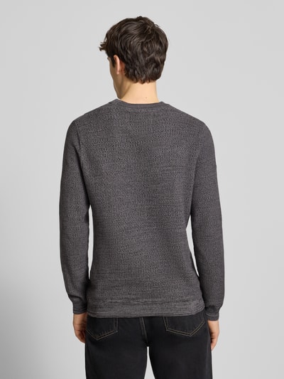 Superdry Gebreide pullover met ribboorden Donkergrijs - 5