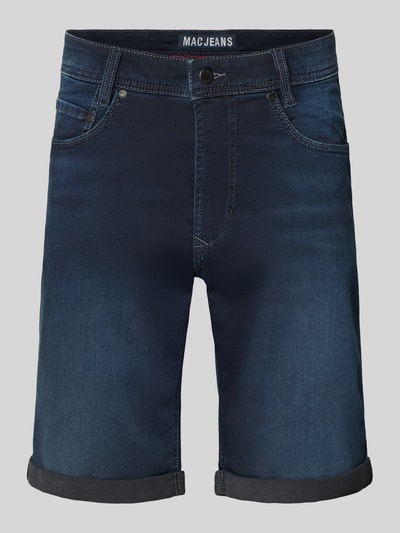 Produktfoto, Regular Fit Bermudas in Denim-Optik mit Eingrifftaschen von MAC aus Baumwoll-Elasthan-Mix im Used-Look, Umschlag, dunkelblau