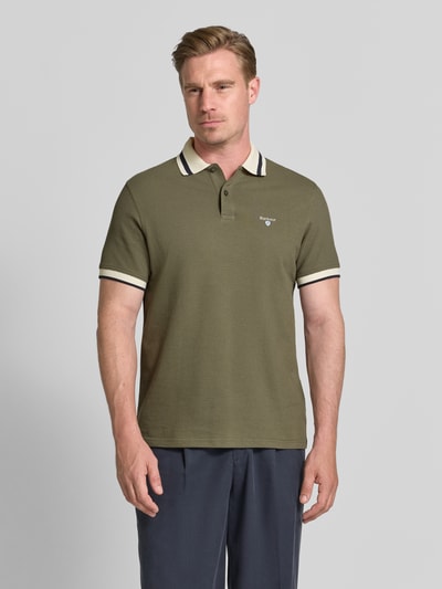 Barbour regular fit poloshirt van puur katoen model 'ANTHORN' Olijfgroen - 4
