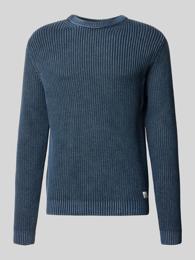 Produktfoto, strukturierter blauer Regular Fit Pullover aus reiner Baumwolle Modell 'DORIAN CREW' von Pepe Jeans, Herren Pullover