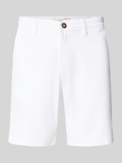 Produktfoto, Regular Fit Shorts mit Eingrifftaschen Modell 'BOWIE' von Jack & Jones, białe, mieszanka bawełny i elastanu, krój regular fit, wpuszczane kieszenie, brzeg, szerokość w rozmiarze M 43 cm, długość wewnętrzna nogawki w rozmiarze M 26 cm