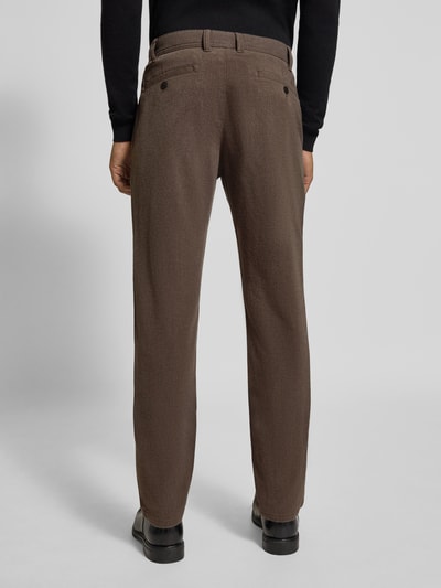 MCNEAL Spodnie materiałowe o kroju slim fit z kieszeniami z tyłu Średniobrązowy melanż 5