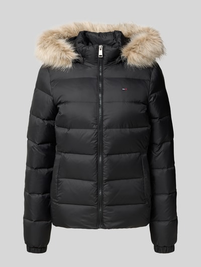 Tommy Jeans Shaped fit donsjack met logostitching  Zwart - 2