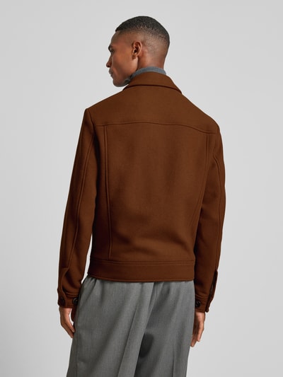 SELECTED HOMME Jack met platte kraag, model 'NEW FILIP' Cognac - 6