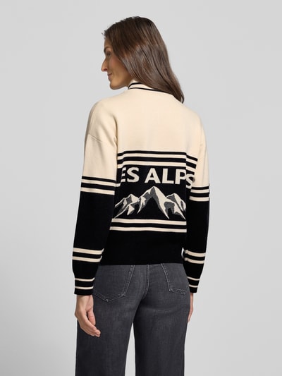 Jake*s Casual Strickpullover aus Viskose-Mix mit Stehkragen und Reißverschluss Ecru 5