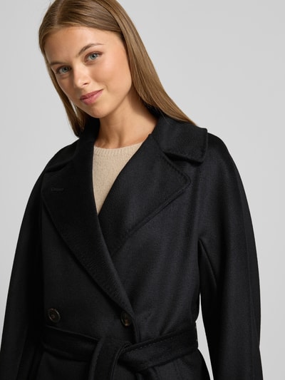 Weekend Max Mara Regular fit lange wollen jas van zuivere scheerwol, model 'RESINA' Zwart - 3