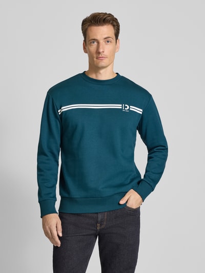 Tom Tailor Denim Regular fit sweatshirt van katoenmix Donkergroen - 4