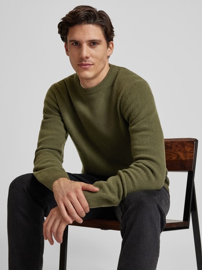 Casual Friday Strickpullover mit Strukturmuster Modell 'Karl' Dunkelgruen Melange 3