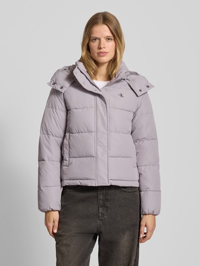 Calvin Klein Jeans Gewatteerd jack met logo en steekzakken Lichtgrijs - 4