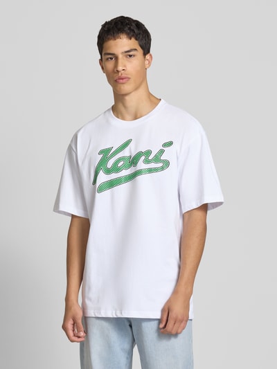 KARL KANI T-shirt met labelprint Wit - 4