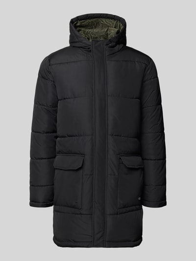 Blend Gewatteerde lange jas met klepzakken, model 'ONLGABI' Zwart - 2