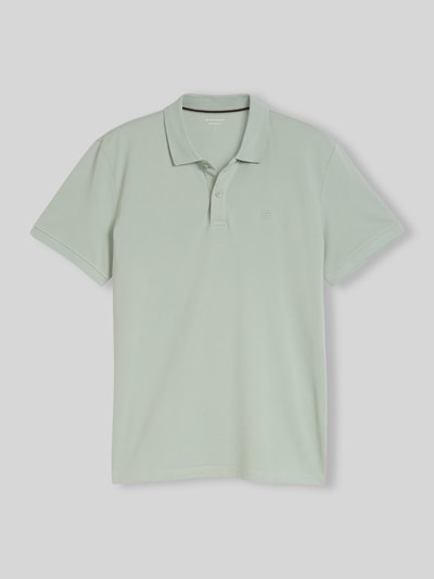 Produktfoto, Regular Fit Poloshirt aus reiner Baumwolle von Tom Tailor, Optik: Unifarben, Logo-Stitching, Polokragen, 2-Knopf-Verschluss, Ärmelform: Kurzarm, Rumpfabschluss: mit Seitenschlitzen, Materialverarbeitung: Piqué, Material: reine Baumwolle, zarte grüne Farbe, glatte Textur