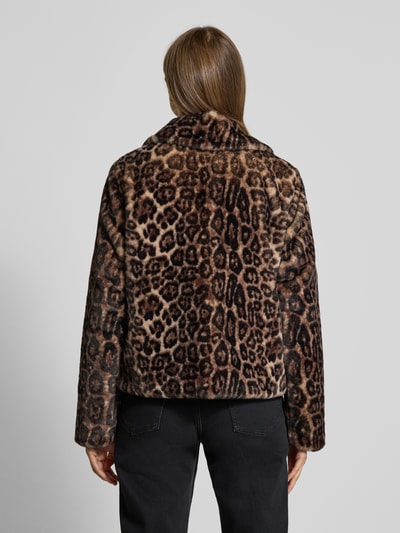 monari Jacke aus Kunstfell in Leo-Optik Dunkelbraun 5