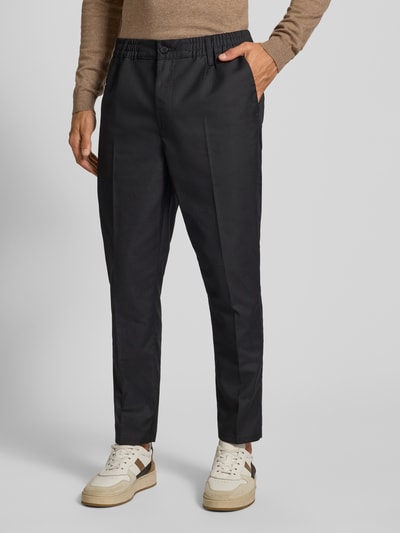 Casual Friday Spodnie w kant z elastycznym pasem model ‘MARC’ Czarny 4