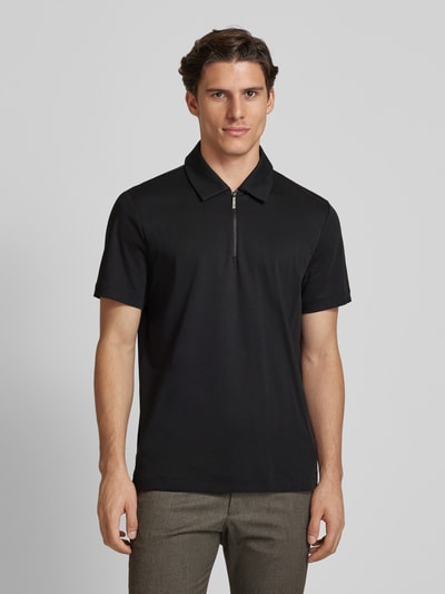 Michael Kors Poloshirt met zijsplitten, model 'INTERLOCK' Zwart - 4