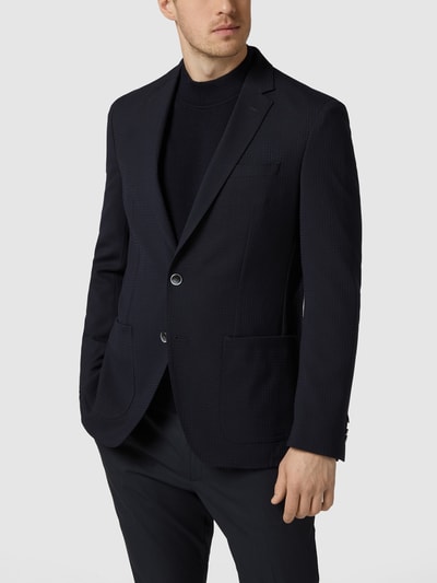 BOSS Slim Fit 2-Knopf-Sakko mit Viskose-Anteil Modell 'Haylon' Marine 4