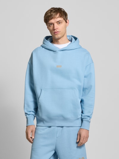 Hugo Blue Hoodie mit Label-Print Modell 'Nazardo' Hellblau 4