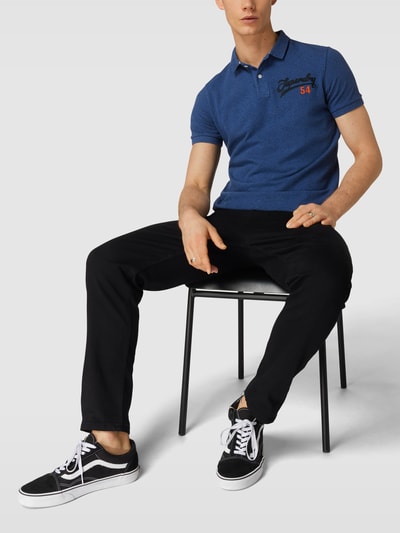 Superdry Poloshirt met labelstitching, model 'VINTAGE SUPERSTATE' Donkerblauw - 1