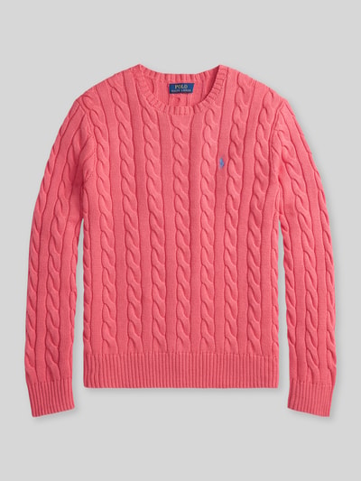 Polo Ralph Lauren Regular Fit sweter dzianinowy z czystej bawełny Czerwony 2