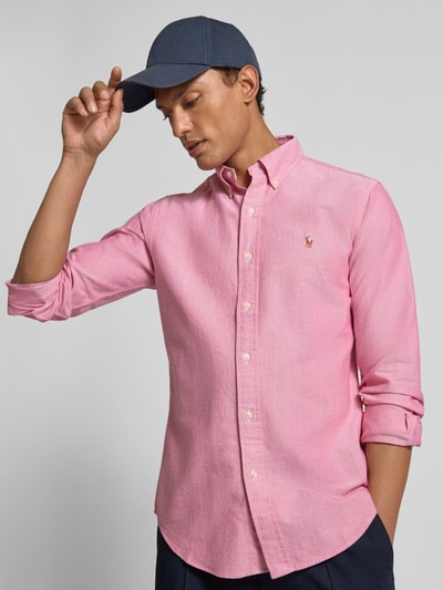 Polo Ralph Lauren Regular fit vrijetijdsoverhemd met logostitching, model 'Cub' Rosé - 3
