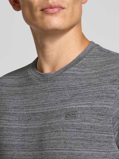 camel active Regular fit T-shirt met ronde hals, model 'Melange' Metallic blauw - 3